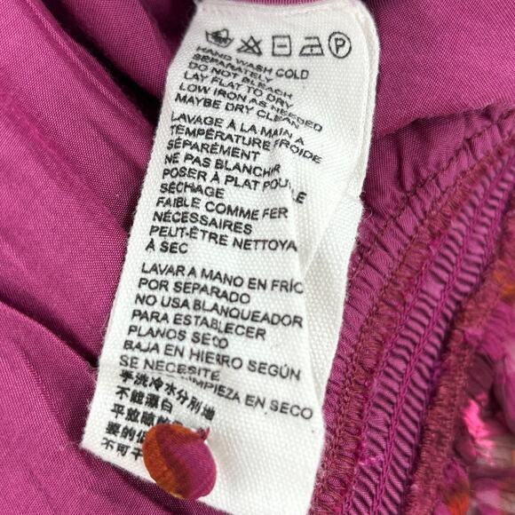 Cleobella Olivia Purple Botanical Floral Print Tie Neck Top - Picture 11 of 12